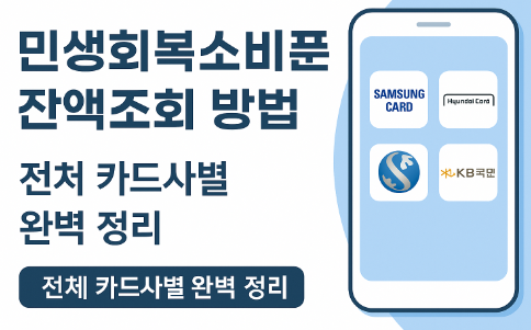 민생회복소비쿠폰 카드사별 잔액조회방법(삼성,현대,신한,국민,롯데,우리,하나,농협)