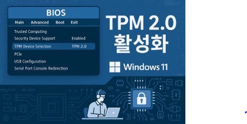 TPM 2.0 활성화로 윈도우11 업데이트 오류 해결 방법